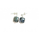 Stunning Square Paua Shell Drop Earrings